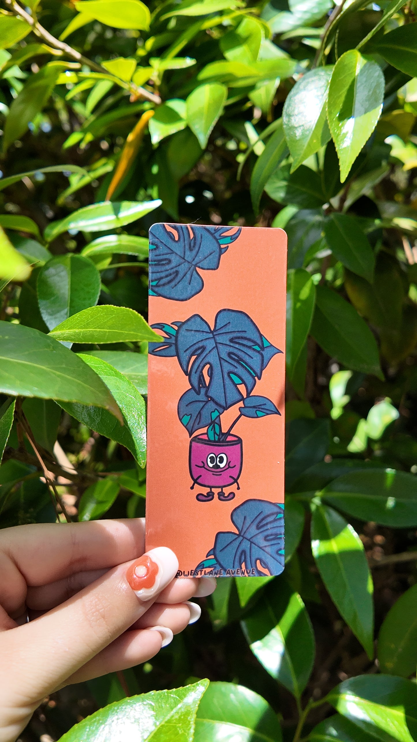 Monstera Plant Character TRADITIONAL 2x6in Bookmark | Laminated Cardstock | Hippie | 70s | BookTok | Groovy | 7 Designs! |