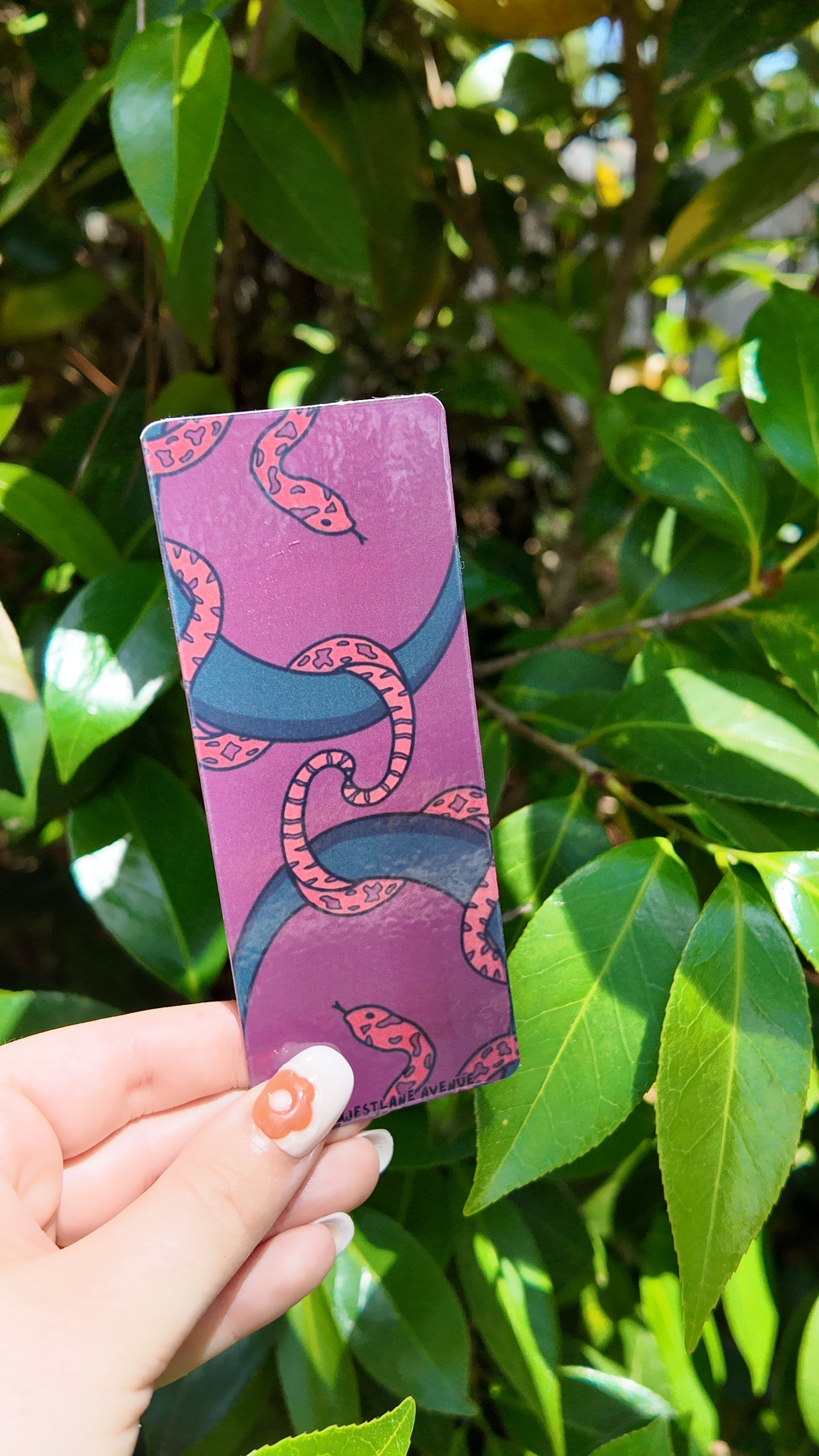 Snake and Moon TRADITIONAL 2x6in Bookmark | Laminated Cardstock | Hippie | 70s | BookTok | Groovy | 7 Designs! |