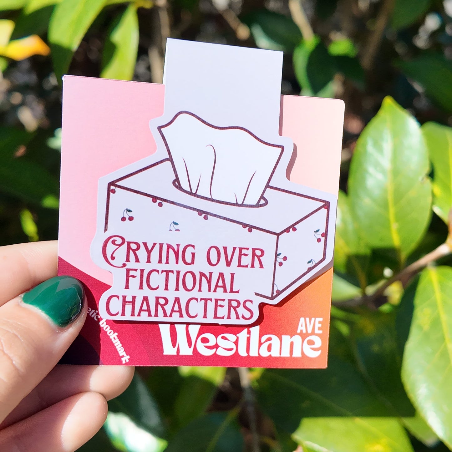 Crying Over Fictional Characters Magnetic Bookmark | DARK ROMANCE | Laminated Cardstock | Alternative | Goth | BookTok |
