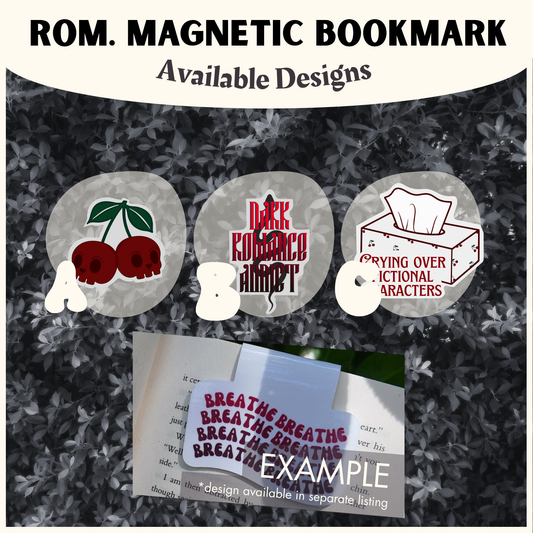 DARK ROMANCE MAGNETIC Bookmarks | 3 Design Options! | Laminated Cardstock | Alternative | Goth | BookTok |