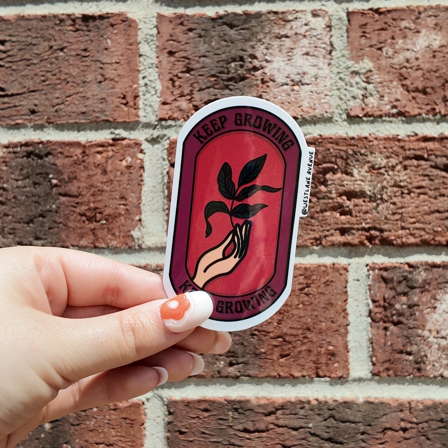 Keep Growing Plant Sticker | Easy Peel | Water Resistant | Water Bottle & Laptop Stickers |