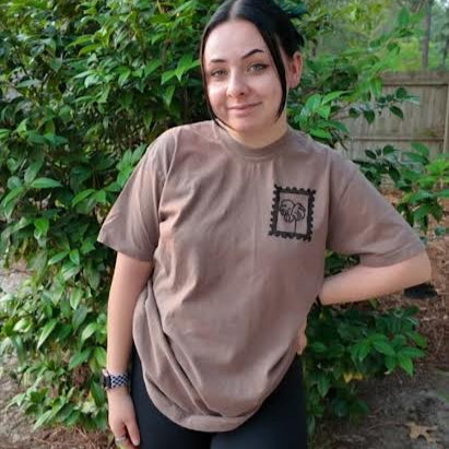 MADE TO ORDER 2-3WK TURNAROUND | Espresso Brown 'Keep Growing' Monstera Block Printed T-Shirt | Hand-Inked | S-4XL | Soft and Sensory Friendly | UNISEX |