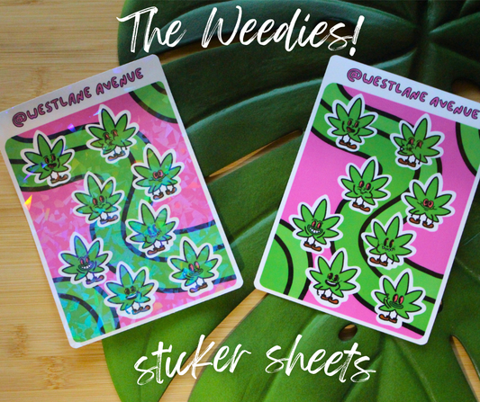 LAST CALL | The Weedies Sticker Sheets (Holographic or Glossy ) | Water Resistant | Hippie | Stoner | Water Bottle & Laptop Stickers |