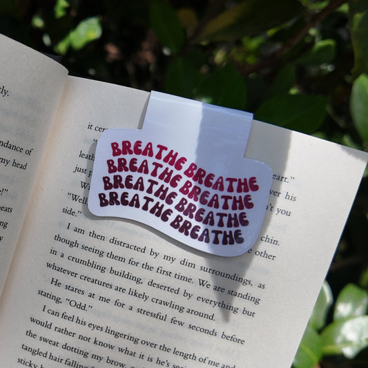 Breathe Magnetic Bookmark | Laminated Cardstock | Hippie | 70s | BookTok |