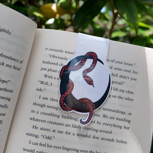 Snake & Moon Magnetic Bookmark | Laminated Cardstock | Hippie | 70s | BookTok |
