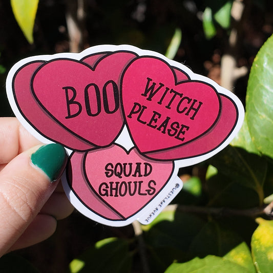 Witch Please Conversation Hearts Sticker | Easy Peel | Water Resistant | Water Bottle & Laptop Stickers |