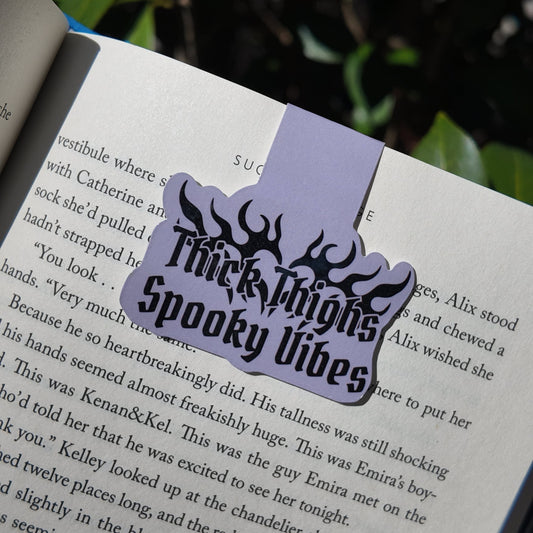 Thick Thighs Spooky Vibes Magnetic Bookmark | ROMANTIC GOTH | Laminated Cardstock | Alternative | Goth | BookTok |