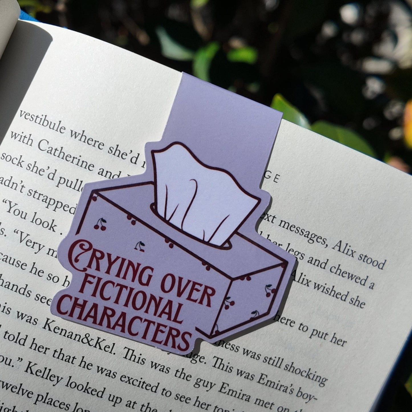 Crying Over Fictional Characters Magnetic Bookmark | DARK ROMANCE | Laminated Cardstock | Alternative | Goth | BookTok |