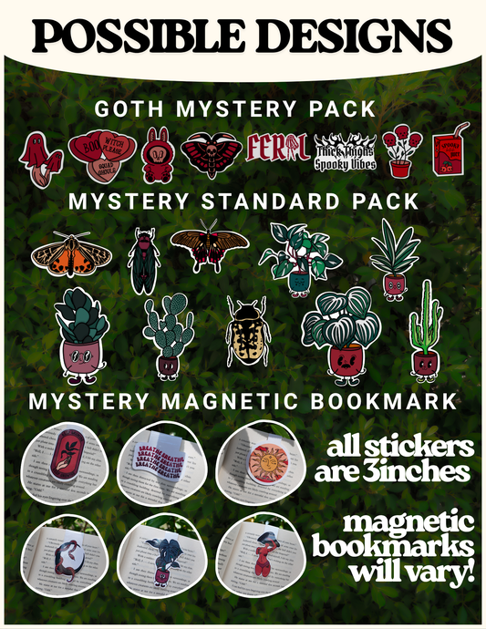 MYSTERY STICKER OR MAGNETIC BOOKMARK PACK | READ DESCRIPTION