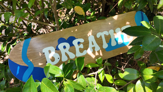 Breathe Wood Grain Painted Skateboard Deck | Maplewood Skate Deck | Standard 8 Inch Wide | DECK ONLY | Wall Decor OR Skating Use |