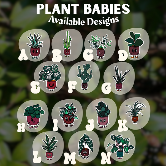 Plant Babies Sticker | Easy Peel | 14 PLANT OPTIONS - SELECT CAREFULLY | Water Resistant |